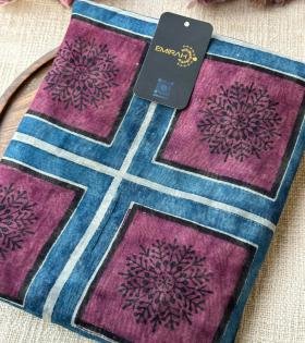 Maheshwari Silk Printed Suit - Royal Blue