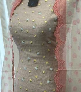 Mul Chanderi Suit  - Rose Pink