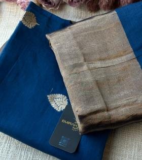 Mul Chanderi suit - Royal Blue