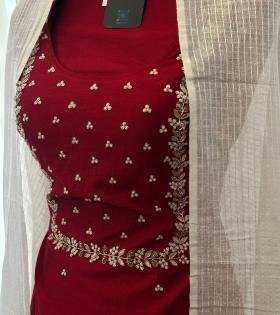 Crimson Floral Elegance - Royal Blue