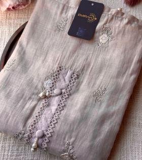 Blush Pink Mul Chanderi - Rose Pink