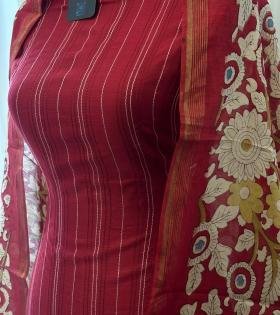 Chanderi Silk Floral Elegance  - Mixed Colors