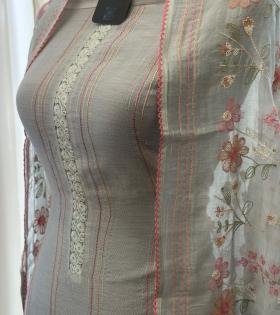 Mul Chanderi Floral Grace  - Mixed Colors