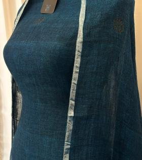 Linen Jamdani - Royal Blue