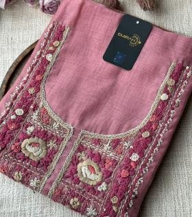 Chanderi with Jamdani Weaving ✨ - Rose Pink