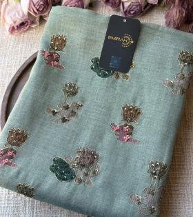 Sage Green Kota Chanderi Elegance  - Mixed Colors