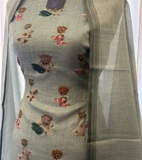 Sage Green Kota Chanderi Elegance  - Mixed Colors