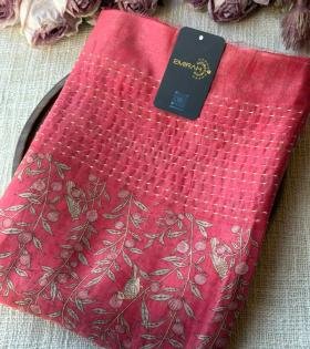 Maheshwari Silk Elegance  - Rose Pink