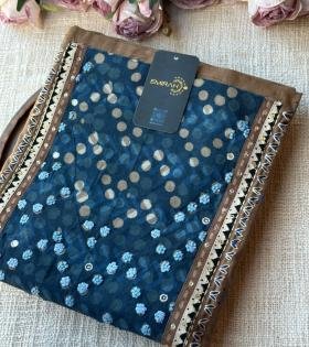 Handloom Cotton Suit – Deep Teal & Chocolate - Mixed Colors