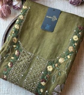 Mul Chanderi suit - Mixed Colors