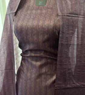 Regal Tussar in a dreamy mauve plum  - Mixed Colors