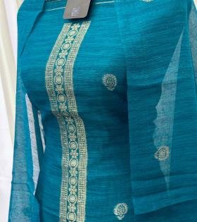 Chanderi with Jamdani Weaving  - Mixed Colors
