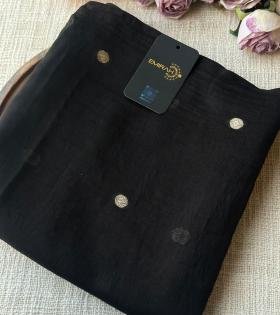 Black Mul Chanderi Suit - Jet Black