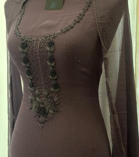 Chiffon Embroidered Salwar Suit  - Mixed Colors
