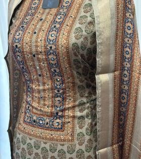 Soft Kota Chanderi Floral Suit - Mixed Colors