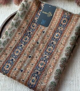 Soft Kota Chanderi Floral Suit - Mixed Colors