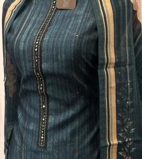 Blue Kota Chanderi Suit - Royal Blue
