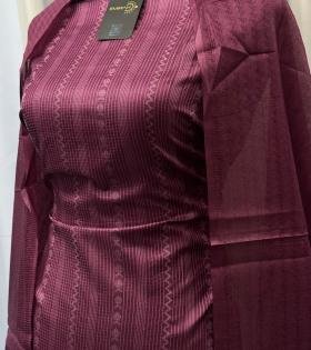 Regal Wine Tussar Silk Suit - Mixed Colors