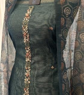 Chanderi Silk Embroidered Suit - Mixed Colors