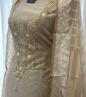 Chanderi with Jamdani Weaving  - Mixed Colors