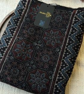 Linen Suit – Ajrakh Printed - Jet Black