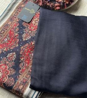 Muslin Silk Unstitched Salwar Suit - Emerald Green