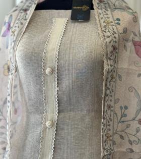 Embellished Semi-Linen Suit - Mixed Colors