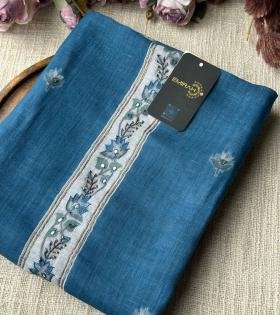 Ornate Embroidered Semi-Linen Suit - Jet Black